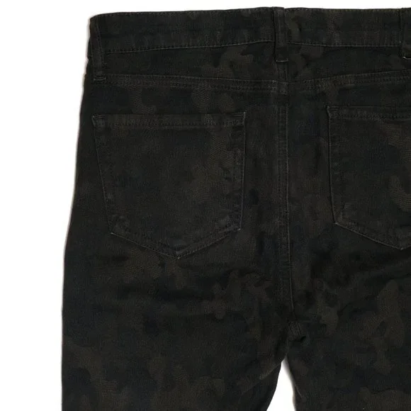 Made Gold dark green olive camo denim coord set skinny jeans + jean jacket